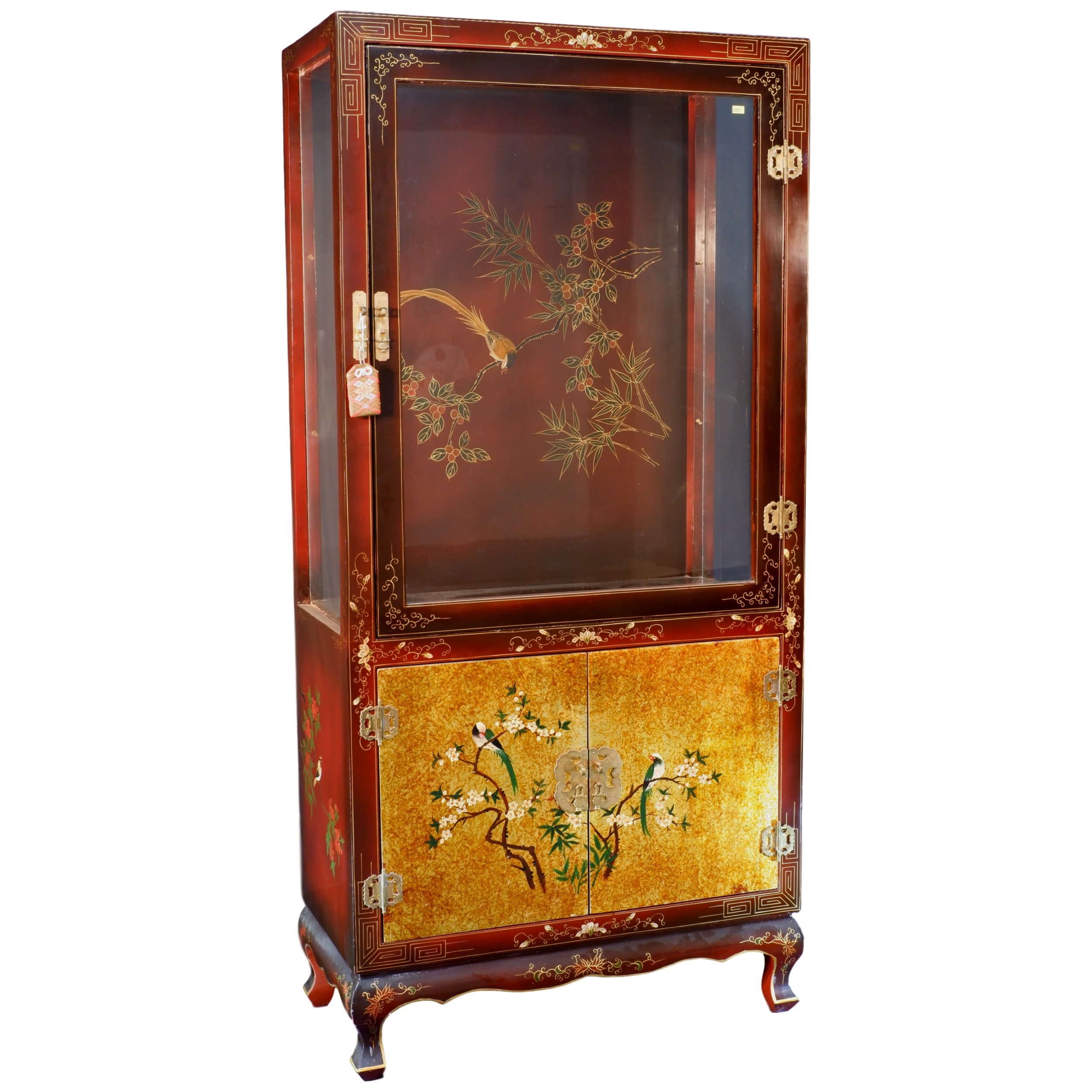 'Chinese Lacquered Display Cabinet 20th Century'