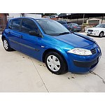 1/2004 Renault Megane Authentique X84 5d Hatchback Blue 1.6L