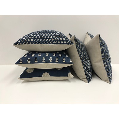 Cloth & Paper Studio - Set of Five Custom Made Cushions, RRP $550