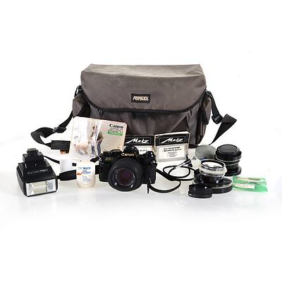 Canon AE-1 Camera and accessories