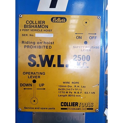 Bishamon Two Post Commercial Vehicle Hoist