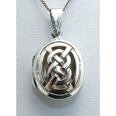 Sterling Silver Locket - Celtic Design