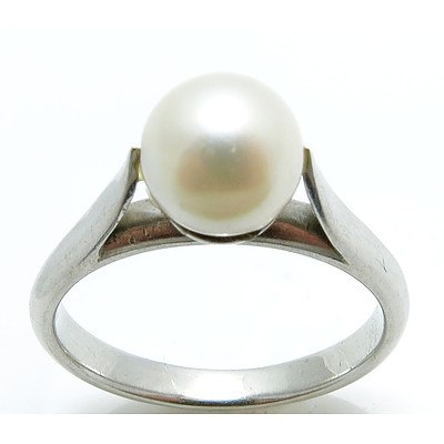 18ct White Gold Pearl Ring