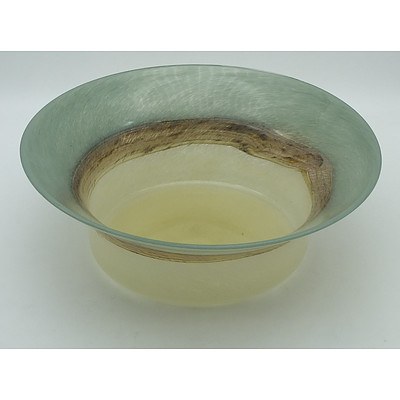 Art Glass Bowl with a Brushing Design