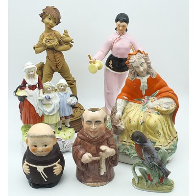Group of Various Figures Including West Germany Monk, A Friar Tuck Figure and More