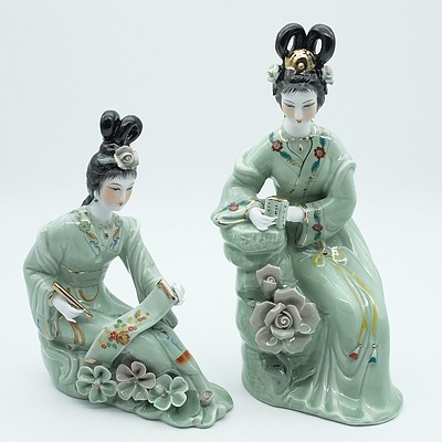 Two Japanese Geisha Figures