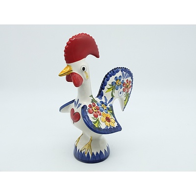 Portuguese Ceramic Rooster Figure
