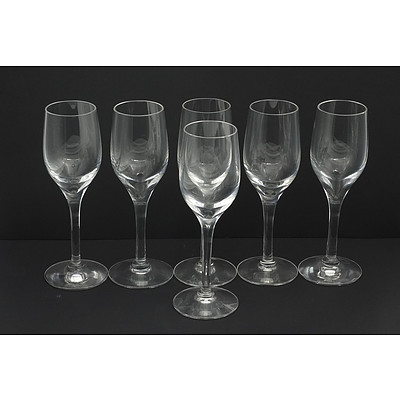 Six Wedgwood Theo Crystal Sherry Glasses