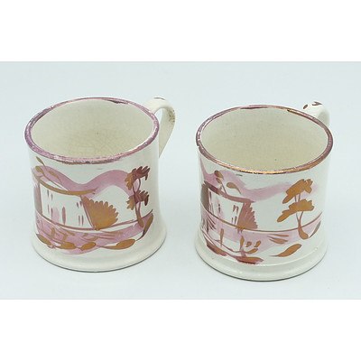 Two Mid 19th Century Sunderland Lustre Mugs