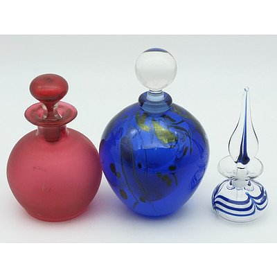 Group of Three Glass Perfume Bottles