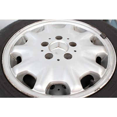 Set Of Four Mercedes 15" Alloy Wheels With Tyres/Centre Caps
