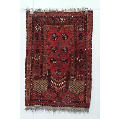 Hand Knotted Wool Pile Eastern Prayer Rug