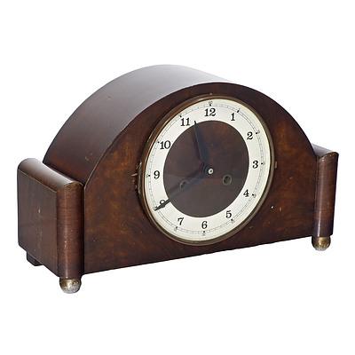 Dutch Walnut Veneer Mantle Clock