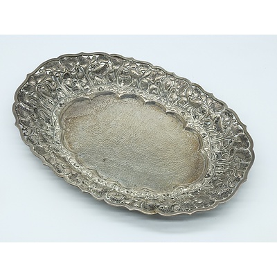 Yogya Silver Repousse, Chased and Pierced Dish