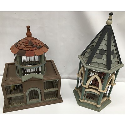 Two Castle Bird Cages