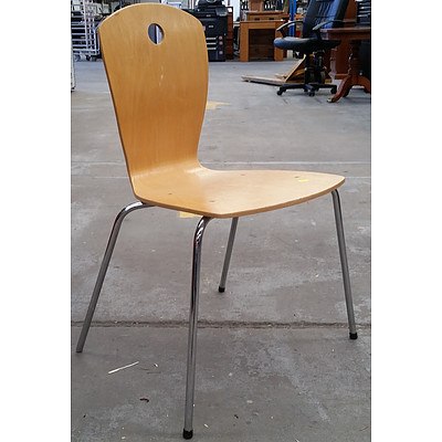 Set of 6 Contoured Plywood Chairs