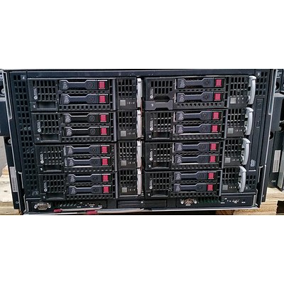 HP BladeSystem c3000 Enclosure Blade Server Chassis with 8 Blade Servers