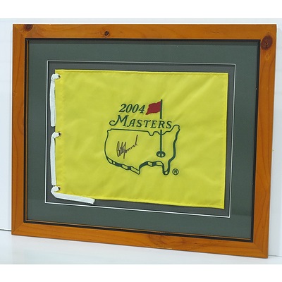 2004 US Masters Flag Signed By Peter Lonard