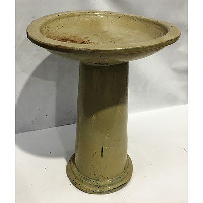 Glazed Terracotta Bird Bath