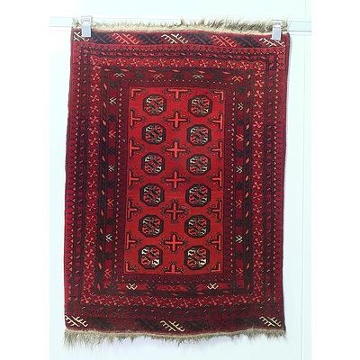 Hand Knotted Wool Pile Turkmen Prayer Rug