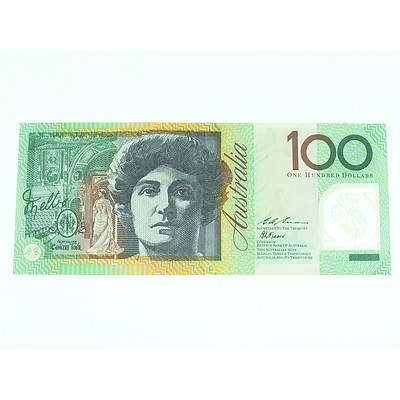 One Hundred Dollar ($100) Australia Bank Note R616t 1996 Fraser/ Evans Signatures (First Prefix Test Note)