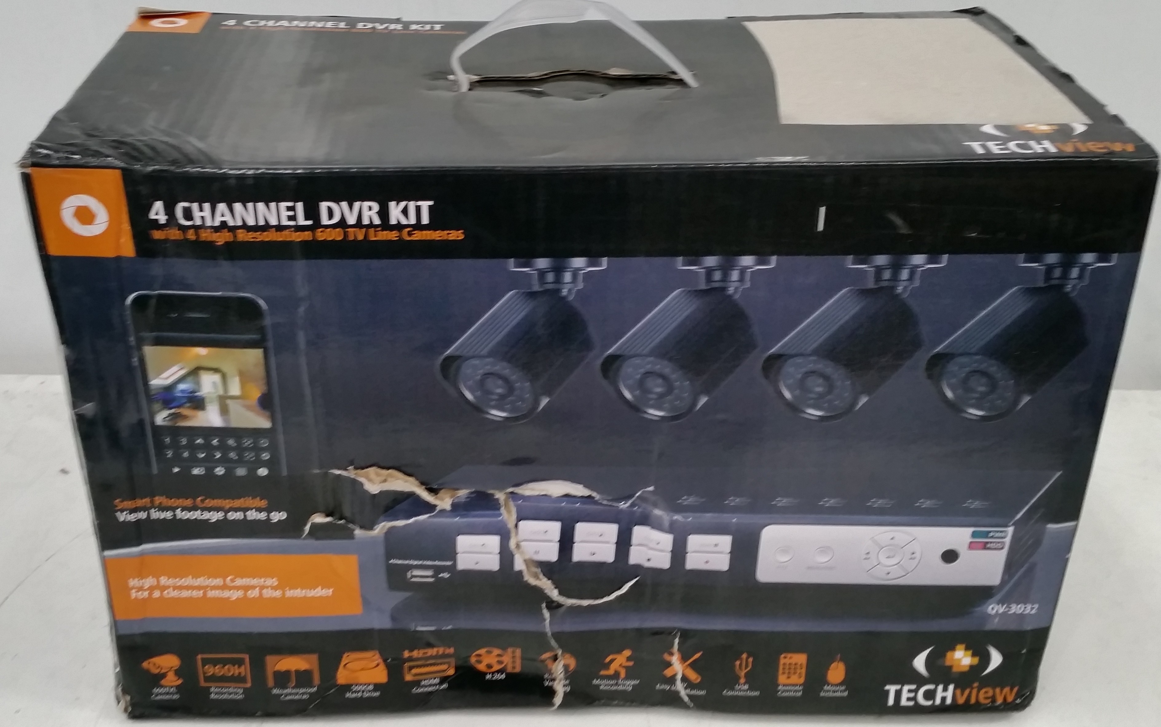 Techview 4 Channel DVR Kit w/ 4 Lot 963278 ALLBIDS