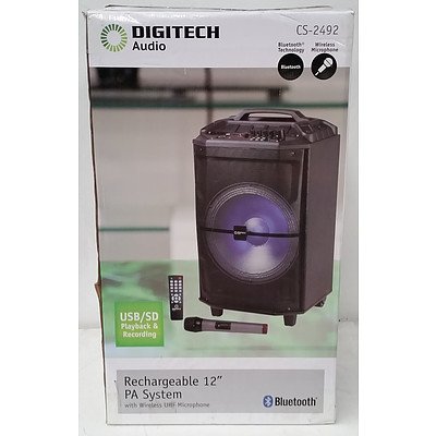 DigiTech Audio CS-2492 Rechargable 12" PA System w/ Wireless UHF Microphone - $249.00