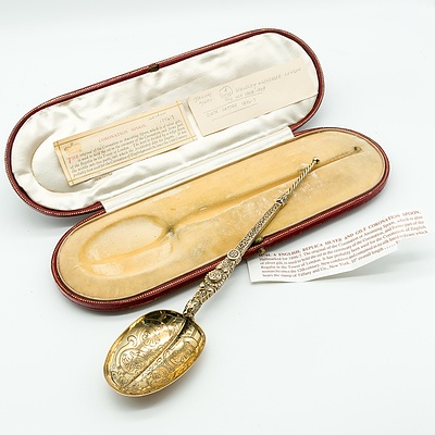 Sterling Silver Coronation Spoon Wakely & Wheeler London 1916