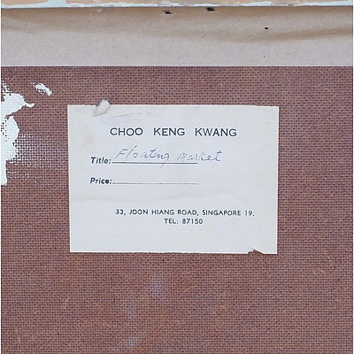 Choo Keng Kwang (B.1931 Singapore) Floating Market 1966, Oil on Board