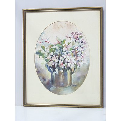 Cynthia Hundleby (1936-) Floral Still Life Watercolour