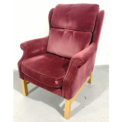 Parker Purple Velvet Armchair