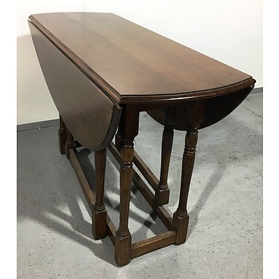 Vintage Oak Drop-Side Table