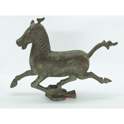 Cast Bronze Han Style Flying Horse 20th Century