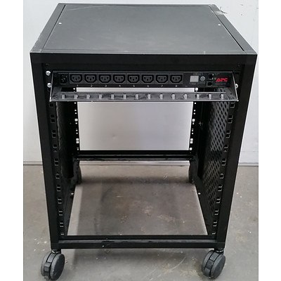 Wheeled Black Server Rack - Lot of Two