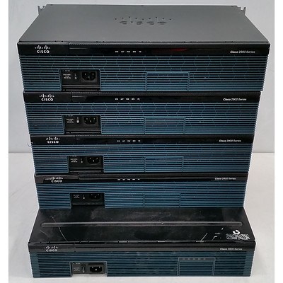 Cisco 2900 Series Integrated Service Routers - Lot of Five