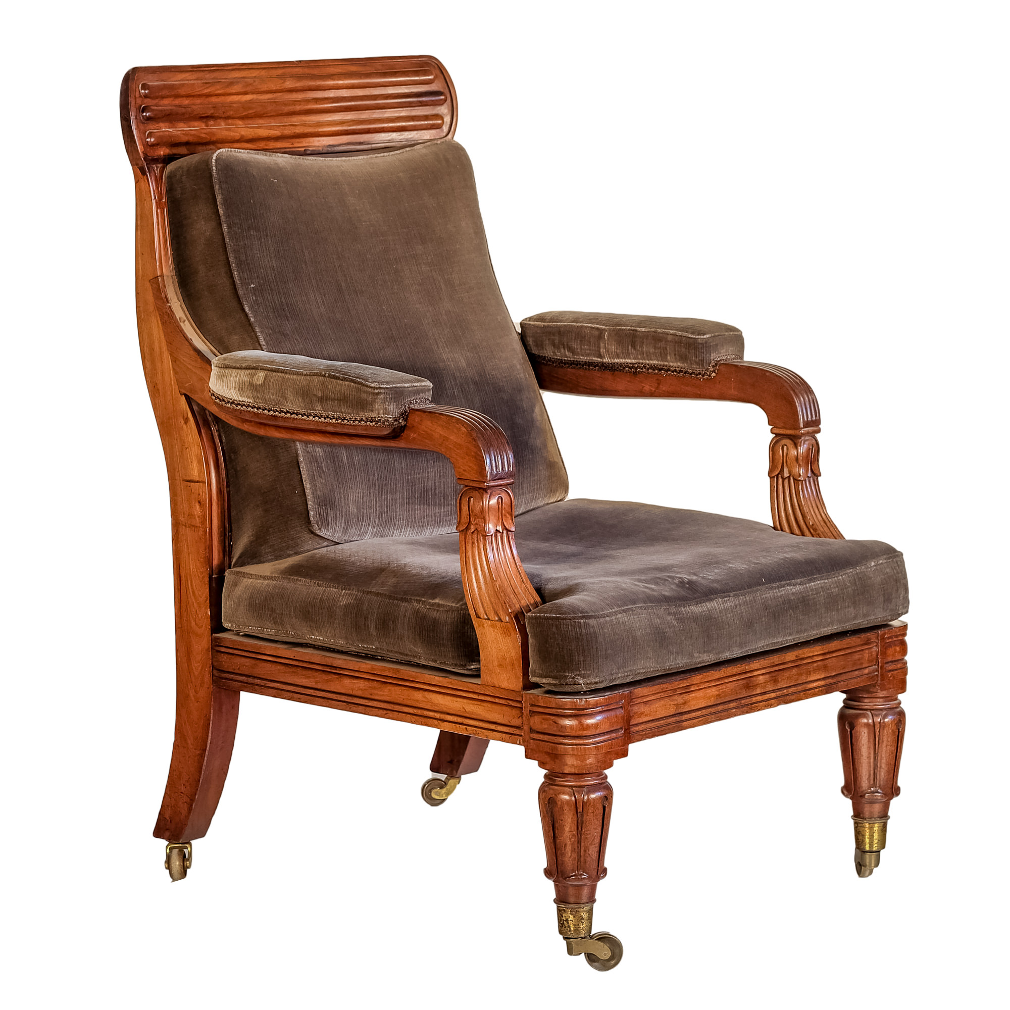 'Superb George IV Mahogany Drawing Room Chair by Joseph Stammers London Circa 1830'