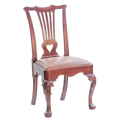 18th Century Irish Chippendale Mahogany Side Chair with Shell Motifs to Knees and Trefid Feet