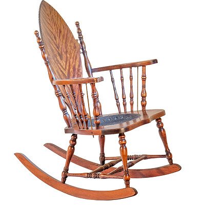 American Maple Veneered Beech Rocking Chair Early 20th Century