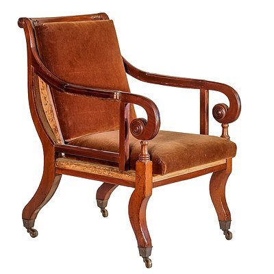 Regency Mahogany Sabre Leg Drawing Room Chair Circa 1815