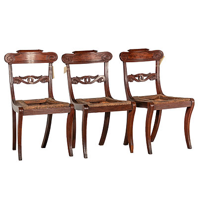 Three Regency Period Mahogany Dining Chairs Circa 1820