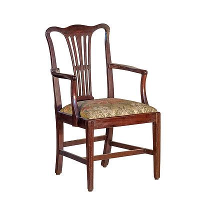 Georgian Style Mahogany Elbow Chair 19th Century or Earlier