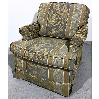 Drexel Heritage Brocade Upholstered Armchair