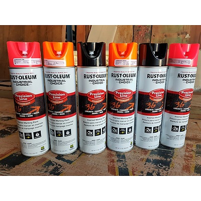 Lot of 6 Brand New Mixed Spray Paint Cans RUST-OLEUM