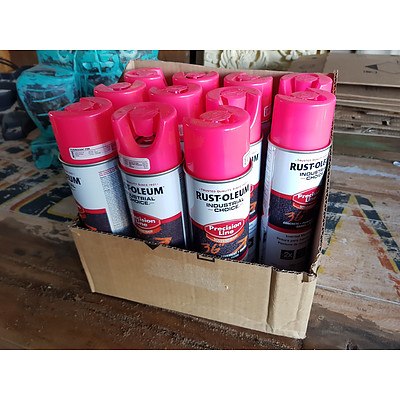 Lot of 11 Brand New Pink Spray Paint Cans RUST-OLEUM