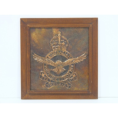 Pressed Copper Emblem of The Royal Australian Air Force