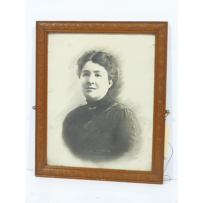 Antique Overpainted Gelatin Portrait of a Woman