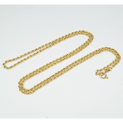 18ct Yellow Gold Twisted Rope Chain