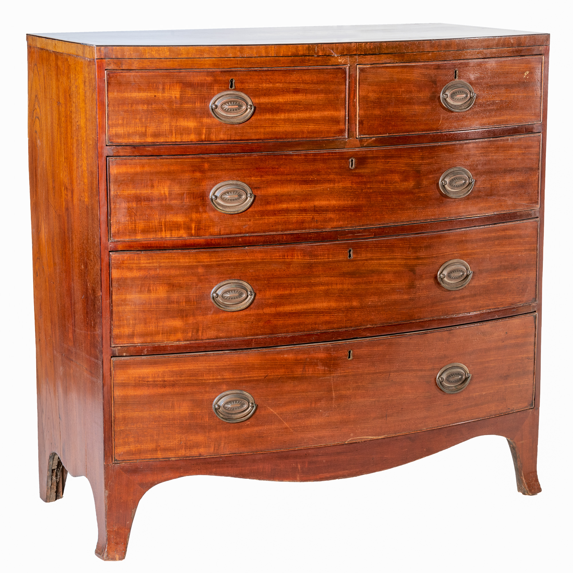 'George III Mahogany Bowfront Chest of Drawers Circa 1800'