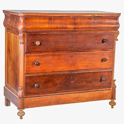 Continental Walnut Chest of Drawers Late 19th Century