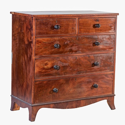 William IV Mahogany Chest of Drawers with Two Short Drawers Over Three Long Drawers Circa 1835